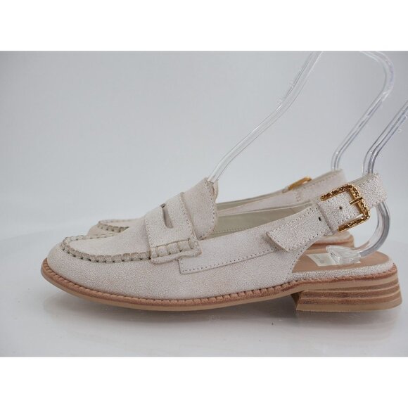 Dolce Vita Hardi Penny Loafer Slingback LowHeel White Crinkled Leather Size 8 - Picture 5 of 12